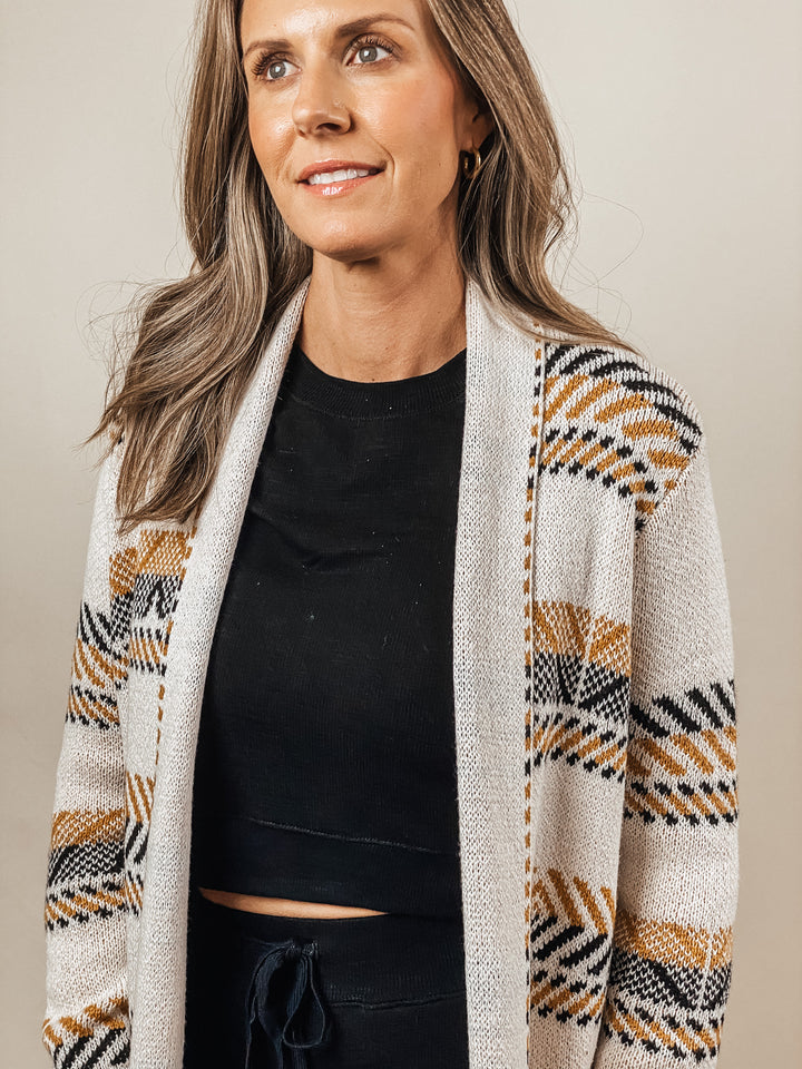 Geo Striped Cardigan
