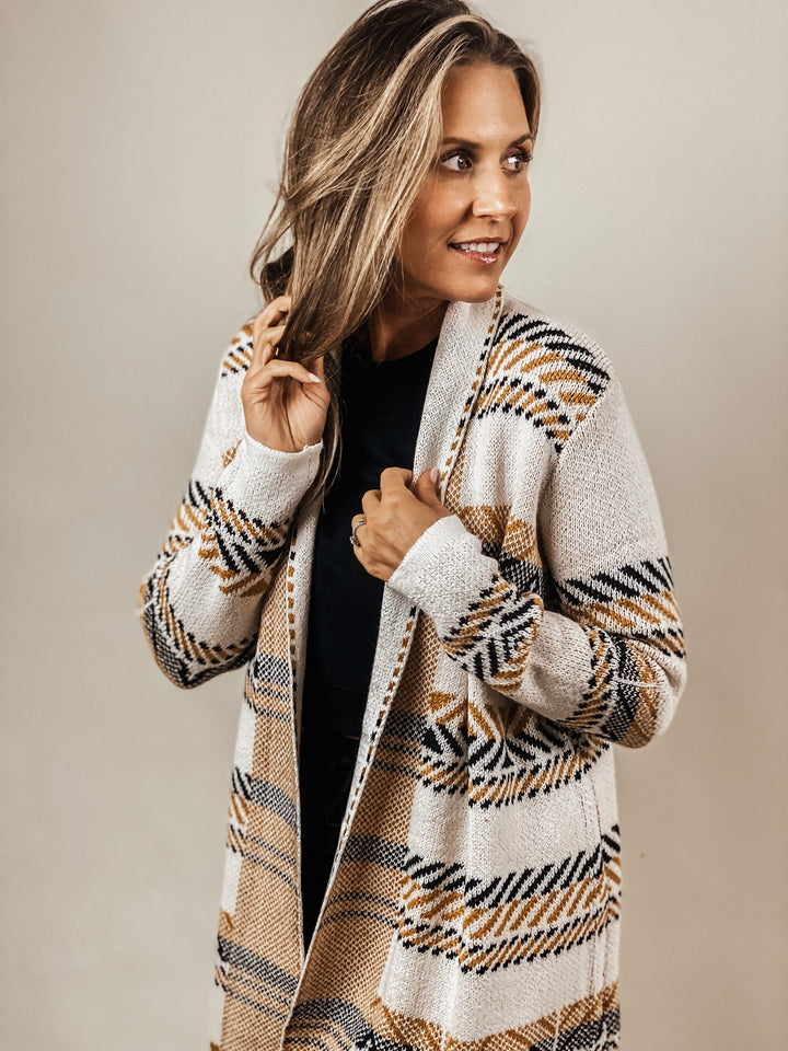 Geo Striped Cardigan