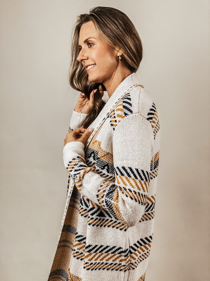 Geo Striped Cardigan