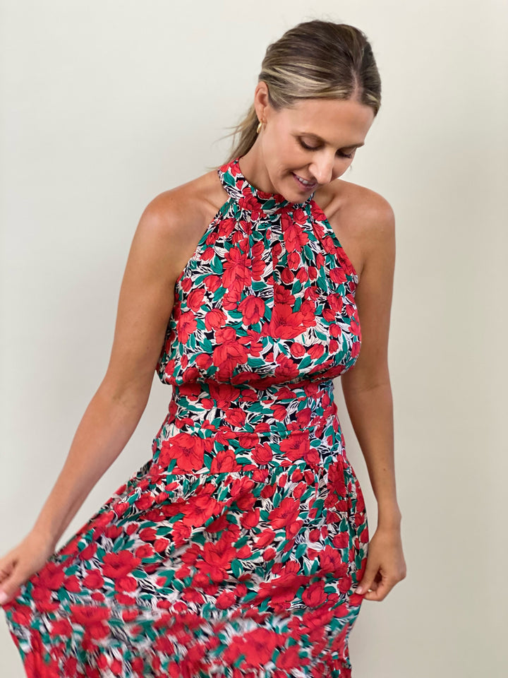 Poppy Halter Midi Dress