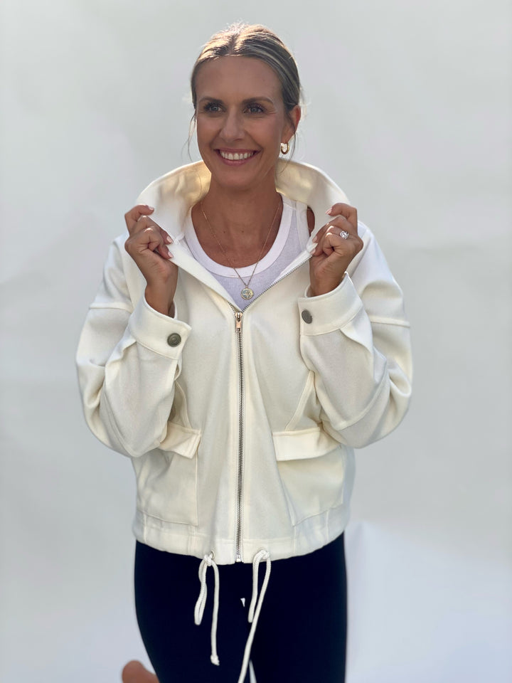 Drawstring Zip-Up
