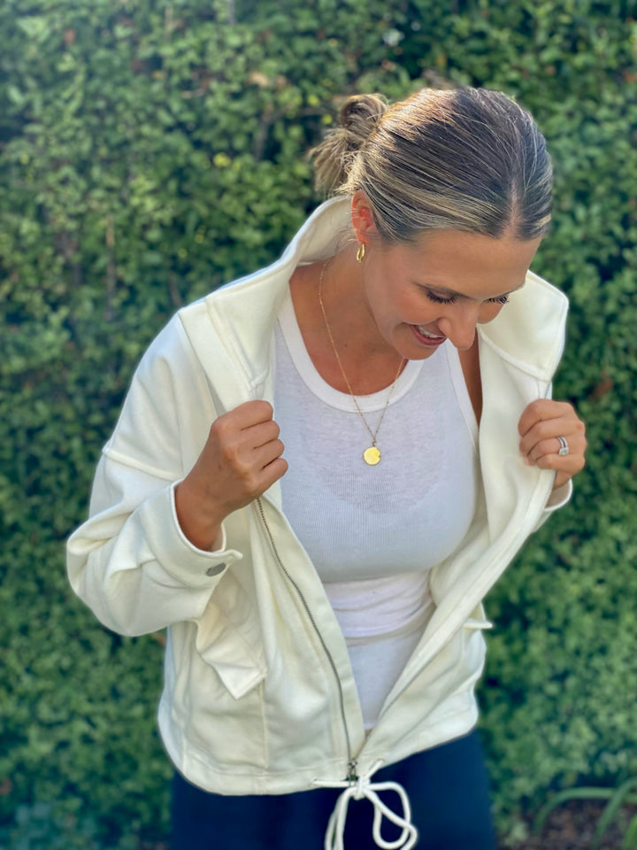 Drawstring Zip-Up