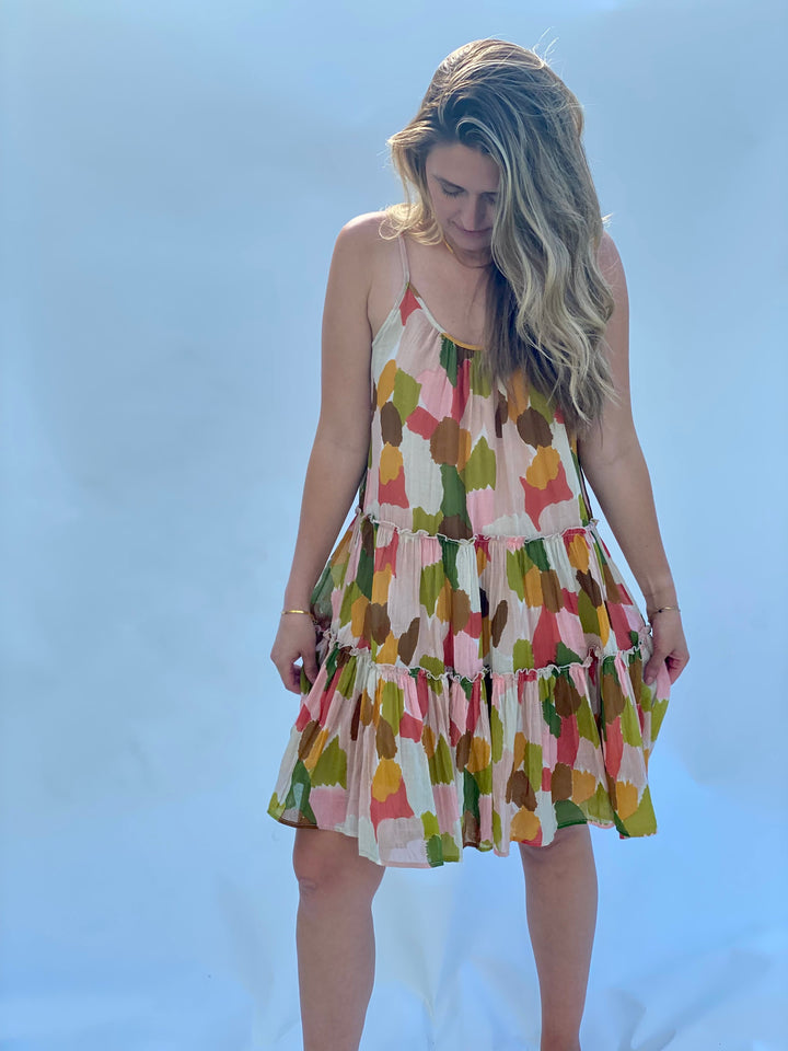 Multi Color Cotton Shift Dress