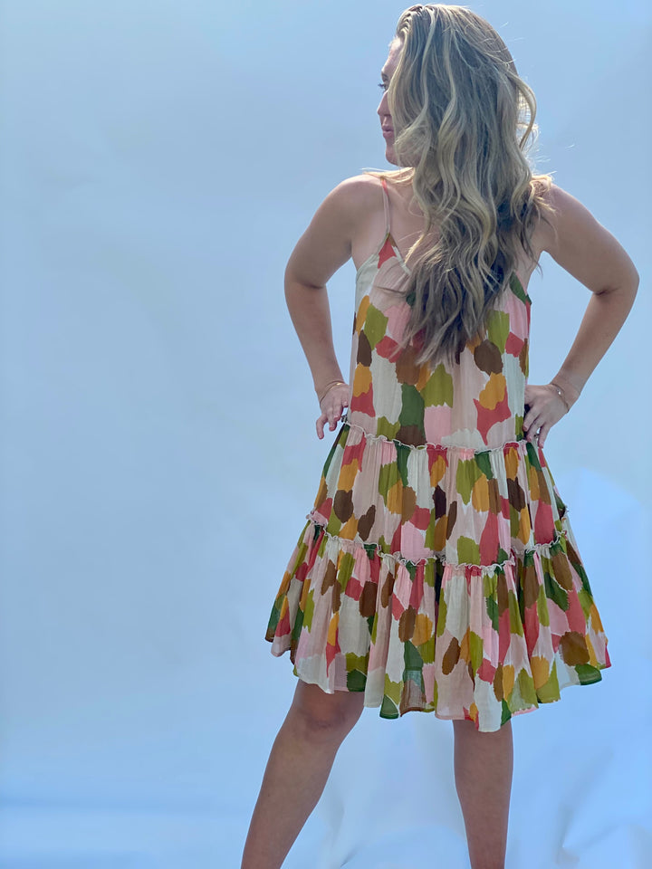 Multi Color Cotton Shift Dress