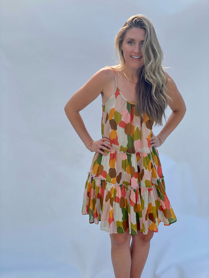 Multi Color Cotton Shift Dress