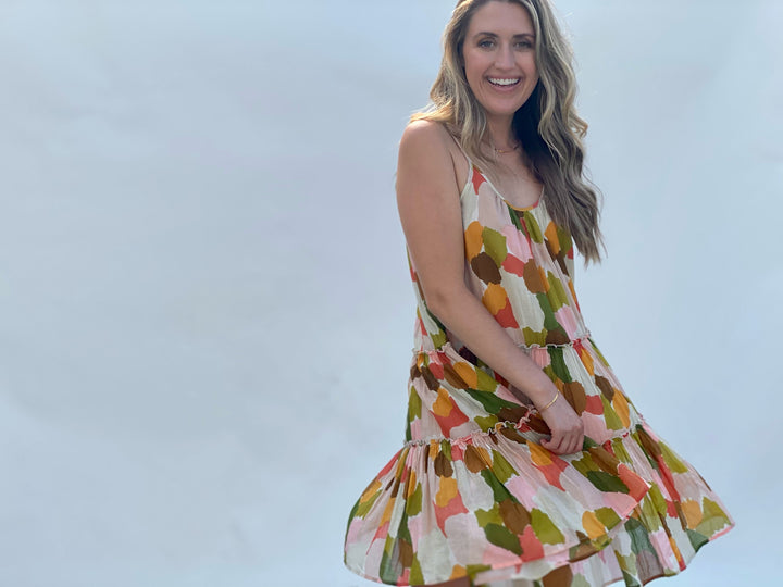 Multi Color Cotton Shift Dress