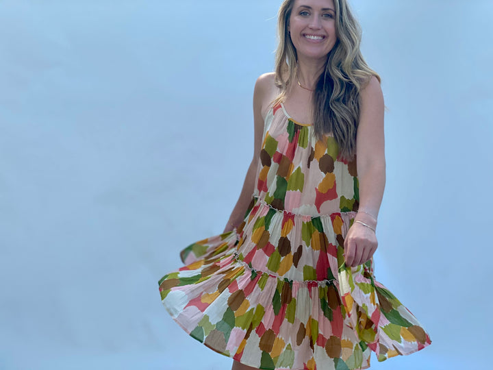 Multi Color Cotton Shift Dress