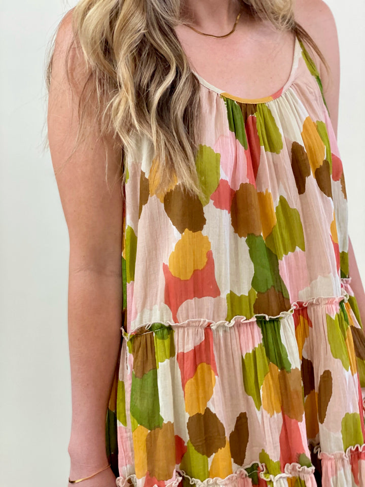 Multi Color Cotton Shift Dress