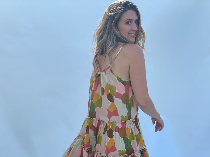 Multi Color Cotton Shift Dress