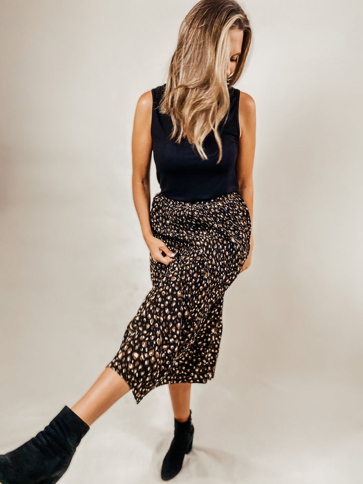 Pleated Midi Skirt