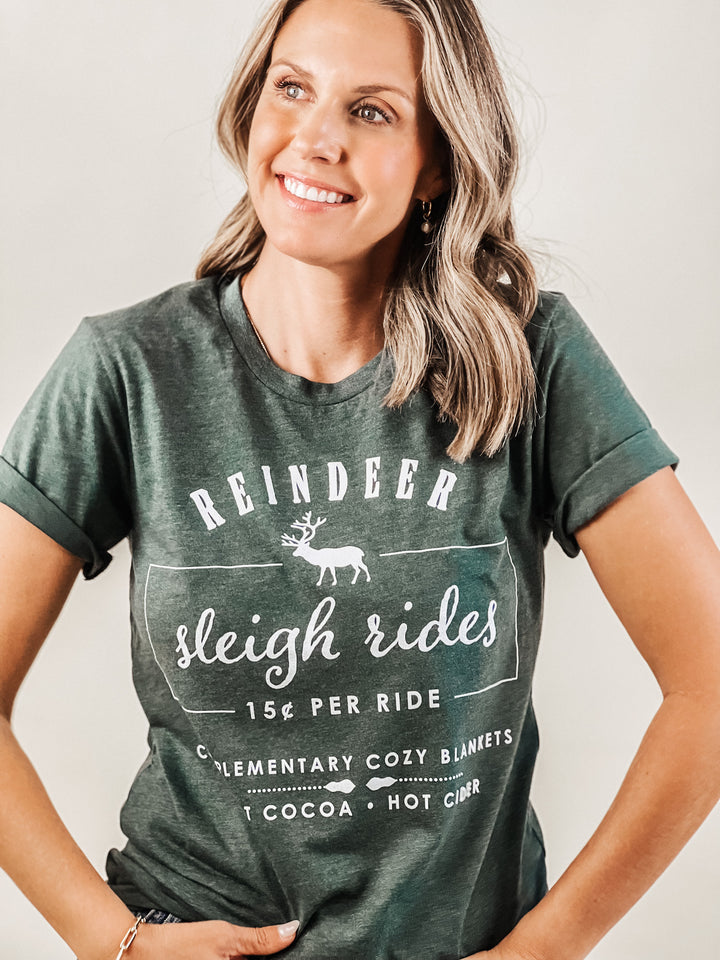 Reindeer Sleigh Ride Graphic Tee