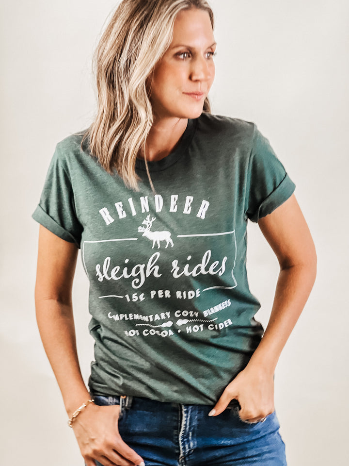 Reindeer Sleigh Ride Graphic Tee