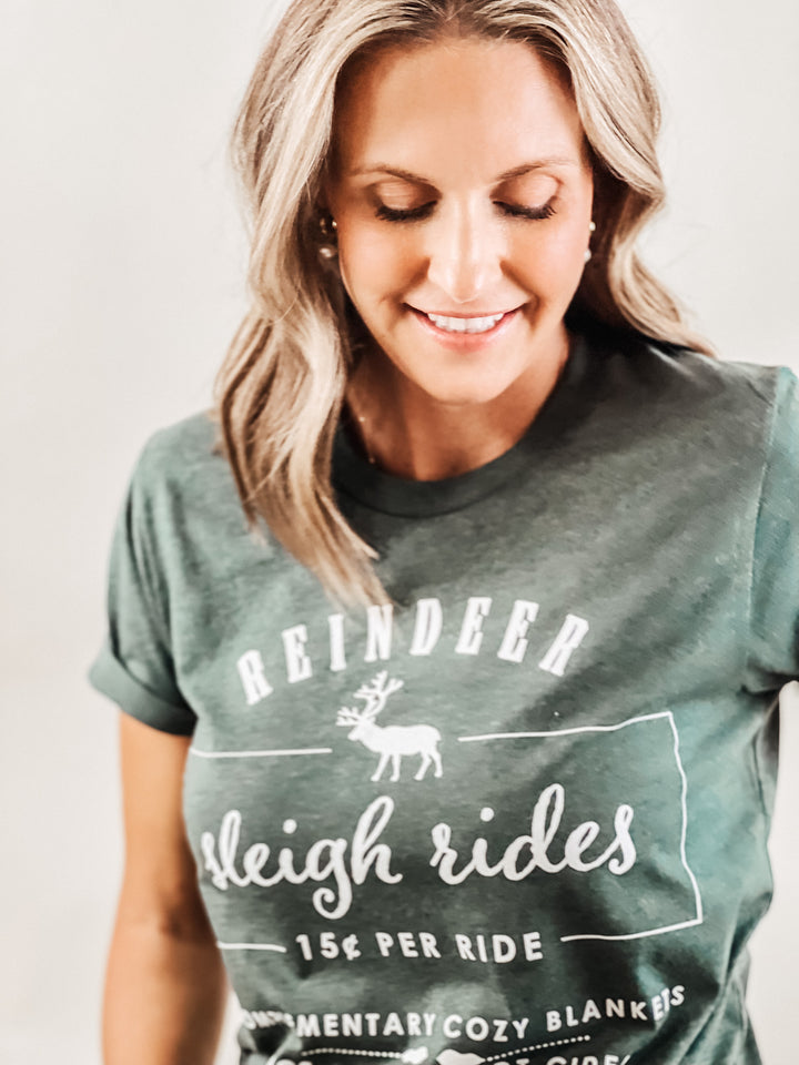 Reindeer Sleigh Ride Graphic Tee