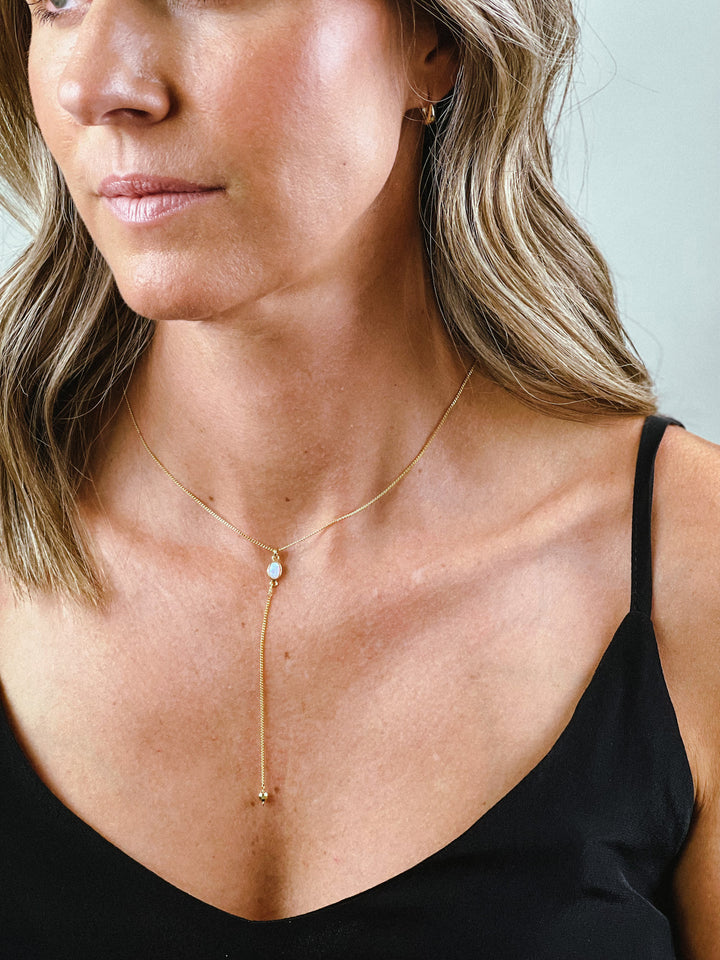 Opal Lariat Necklace