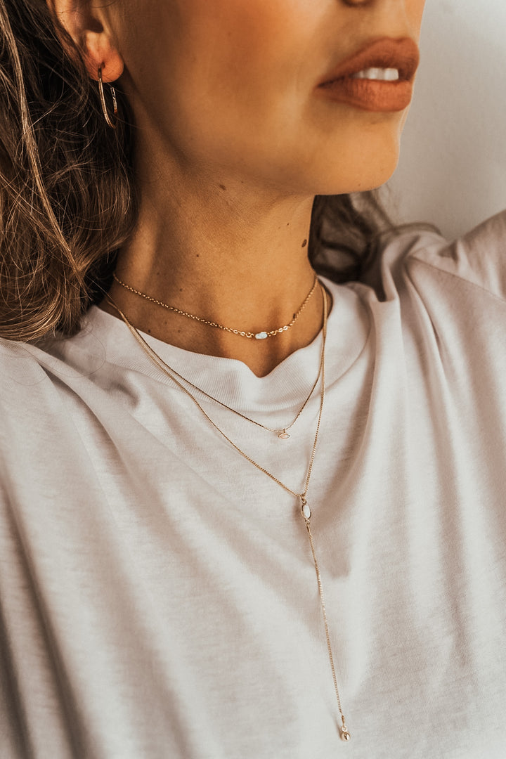 Opal Lariat Necklace