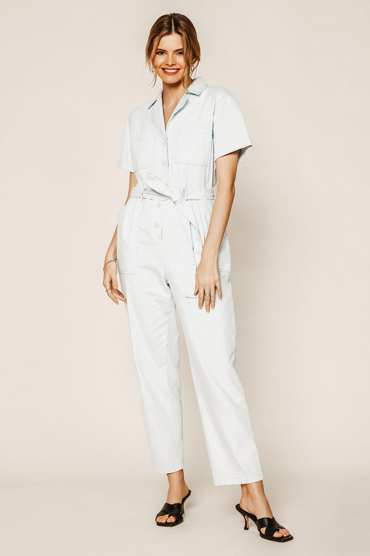 Washed Waist Tie Jumpsuit