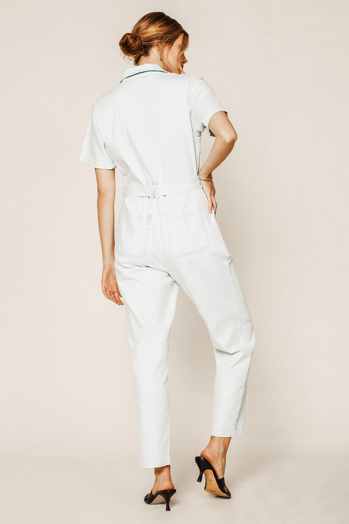 Washed Waist Tie Jumpsuit