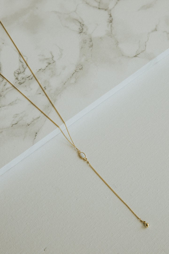 Opal Lariat Necklace