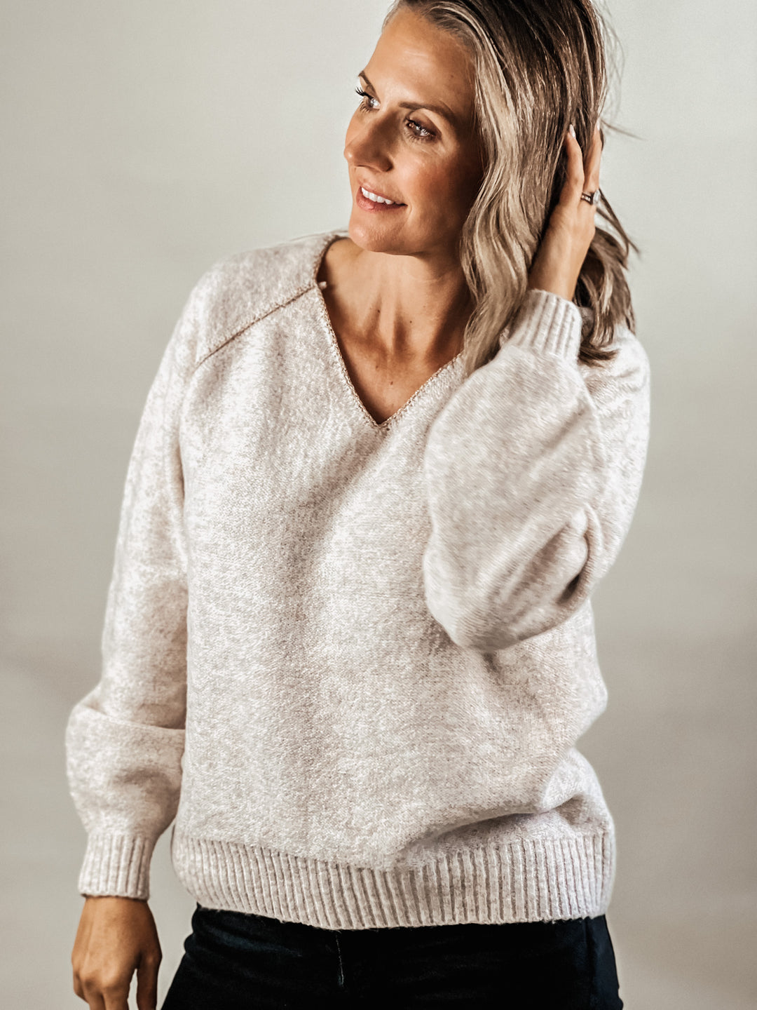 Stitched Knit Sweater