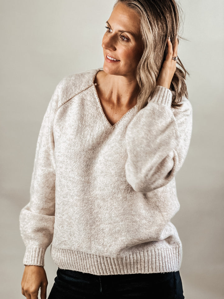 Stitched Knit Sweater